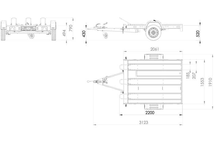 UNITRAILER MOTO 3 Kippmotorradanhänger