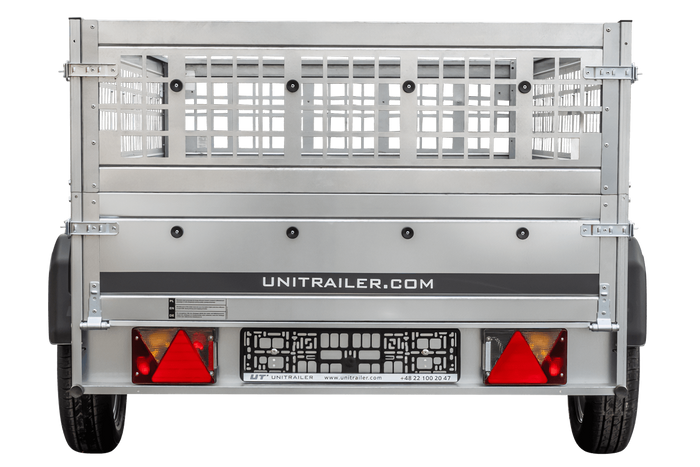 Unitrailer Gartenanhänger 230 KIPP (NEU) Autotransportanhänger mit Stützrad und Gitterwänden
